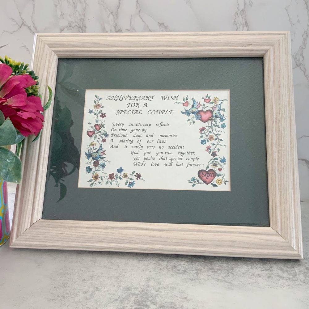 Framed Anniversary Plaque for a Special Couple 10 x 12”